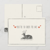 Herten Illustratie Liefde Briefkaart (Voorkant / Achterkant)