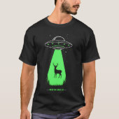 Herten in Area 51 Grappige UFO-ontvoering voor Cry T-shirt (Voorkant)