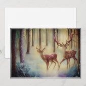 Herten in besneeuwde bossen budget Kerstmis Feestdagenkaart (Voorkant / Achterkant)