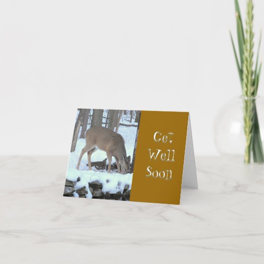 HERTEN IN BESNEEUWDE BOSSEN DIE WATER UIT DE STROO KAART (Voorkant)