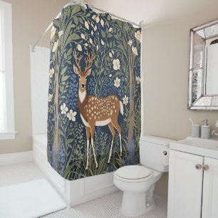 Herten in Bluebell Forest William Morris geïnspire Douchegordijn