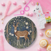 Herten in Bluebell Forest William Morris geïnspire Papieren Bordje (Feest)