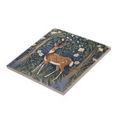 Herten in Bluebell Forest William Morris geïnspire Tegeltje (Zijkant)