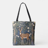 Herten in Bluebell Forest William Morris geïnspire Tote Bag (Achterkant)