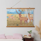 Herten in Bos Dier Hangend Wandkleed (Slaapkamer)