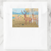 Herten in Bos  Dier Rechthoekige Sticker (Tas)