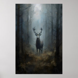 Herten in bossen Donkere Academie, Bosgoth , Donke Poster