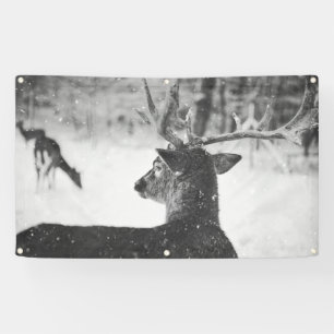 HERTEN IN de Banner van de SNEEUW MET