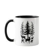 Herten in de bos koffiemok