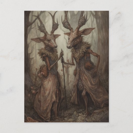 Herten in de Bossen Briefkaart (Voorkant)