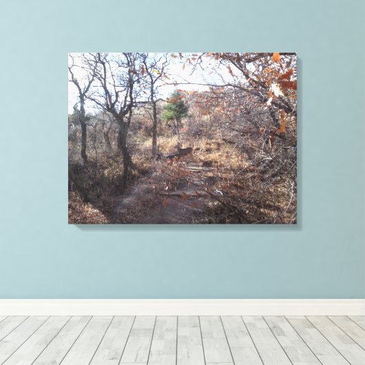 Herten in de Bossen Canvas Print (Insitu (Houten vloer))