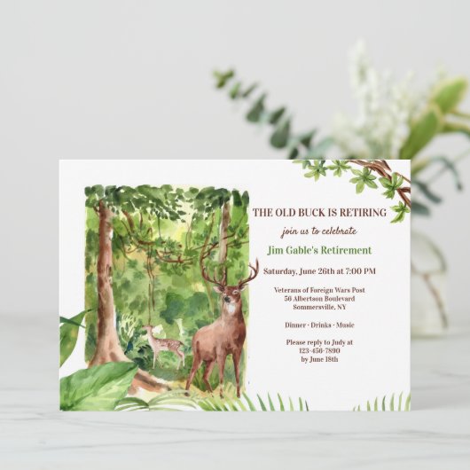 Herten in de bossen kaart (Staand voorkant)