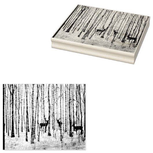 Herten in de Bossen Rubber Stamp Rubberstempel (Gestempeld)