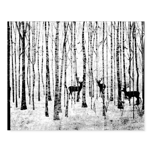 Herten in de Bossen Rubber Stamp Rubberstempel (Afrduk)