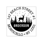 Herten in de Bossen Wintervakantie Adres Rubberstempel (Afrduk)