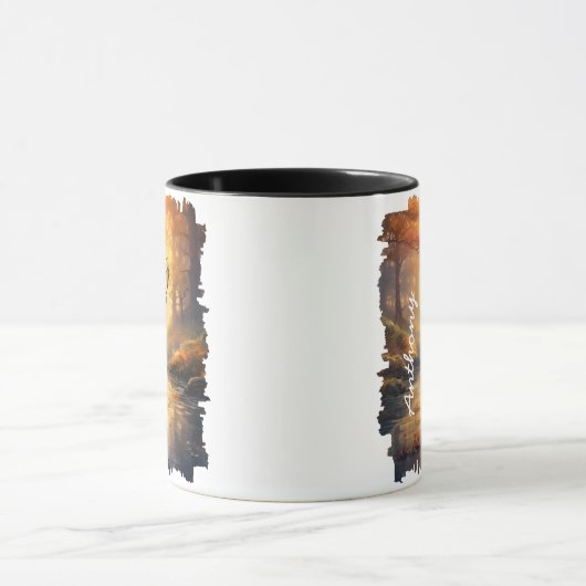 Herten in de herfst Forest Reflectie Mok (Midden)