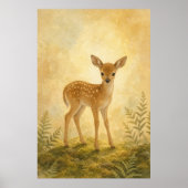 Herten in de open plek Aquarel Whimsical Poster (Voorkant)