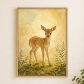 Herten in de open plek Aquarel Whimsical Poster