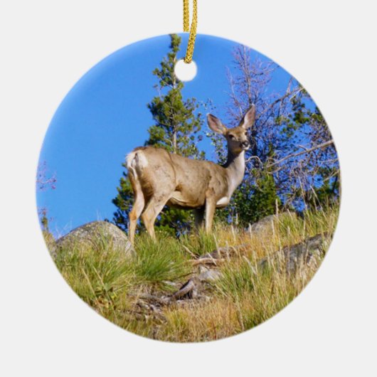 Herten in de Rocky Mountains Keramisch Ornament (Voorkant)