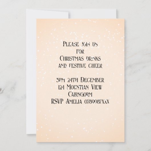 Herten in de sneeuw Christmas Cocktail Party Kaart (Achterkant)