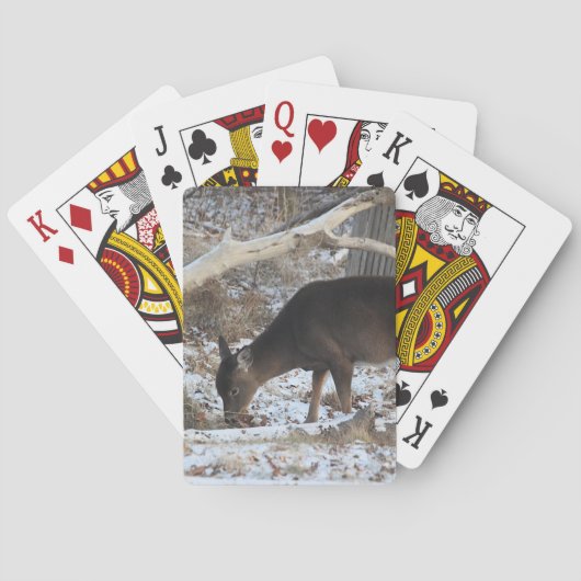 Herten in de sneeuw pokerkaarten (Achterkant)