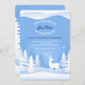 Herten in de Sneeuw Uitnodiging (Voorkant / Achterkant)