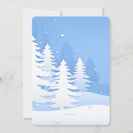 Herten in de Sneeuw Uitnodiging (Achterkant)