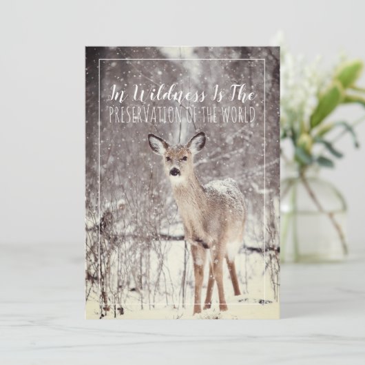 Herten in de sneeuw wintervakantie feestdagenkaart (Staand voorkant)