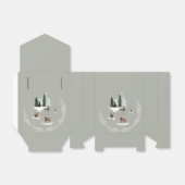 Herten in de weide van sneeuw winter bos scène bedankdoosjes (Uitgevouwen)