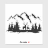 Herten in de Wilderness Sticker (Vel)