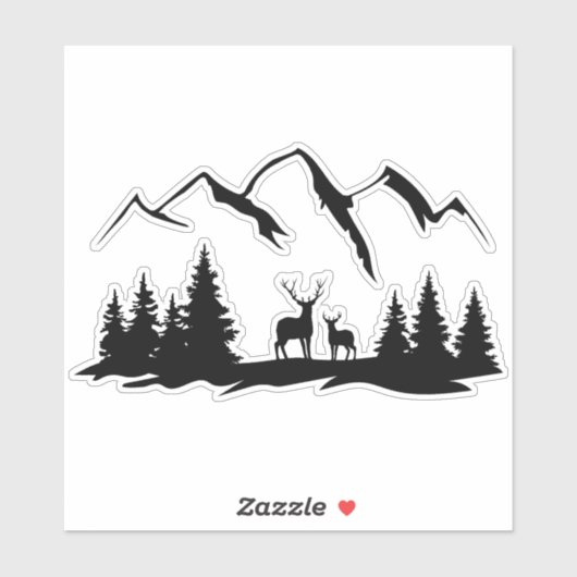 Herten in de Wilderness Sticker (Vel)