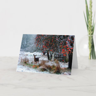 Herten in de winter feestdagen kaart