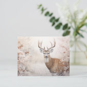 Herten in de winter  stijl vakantie Briefkaart (Staand voorkant)