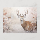 Herten in de winter  stijl vakantie Briefkaart (Voorkant)