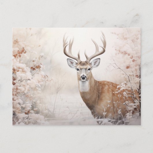 Herten in de winter  stijl vakantie Briefkaart (Voorkant)