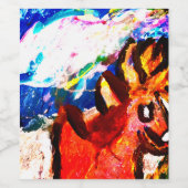 Herten in de winter  wijn etiket (Enkel label)