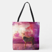 Herten in de wolken - Roze Canvas tas (Voorkant)