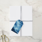 Herten in donker bos van blauwe nevel cadeaulabel (Met Touw)