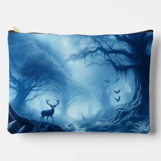 Herten in donker bos van blauwe nevel etui (Voorkant)