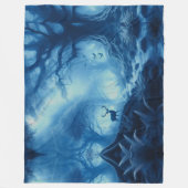 Herten in donker bos van blauwe nevel fleece deken (Voorkant)