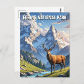 Herten in Écrins Nationaal Park Frankrijk Reizen Briefkaart (Voorkant / Achterkant)