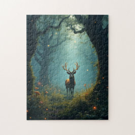 Herten in een betoverd bos legpuzzel