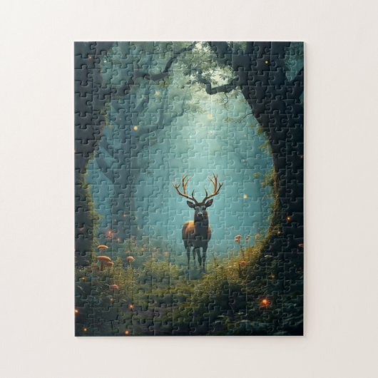 Herten in een betoverd bos legpuzzel (Verticaal)