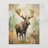 Herten in een bos briefkaart (Voorkant)