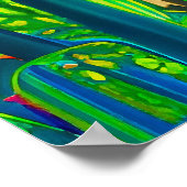 Herten in een fantasiebos omgeving poster (Hoek)