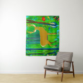 Herten in een fantasiebos omgeving wandkleed (In situ)