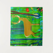 Herten in een fantasiebos omgeving wandkleed (Voorkant)