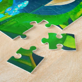 Herten in een fantasiebosomgeving legpuzzel (Zijkant)