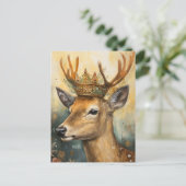 Herten in een kroon briefkaart (Staand voorkant)