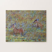 Herten in een Meadow Animal Art Puzzel Legpuzzel (Horizontaal)